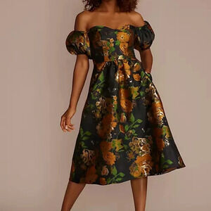 DAVIDS BRIDAL D39NY22550 Brocade Dress Size 6